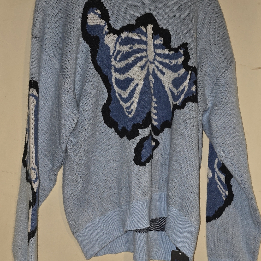 Blue Skeleton Graphic Sweater